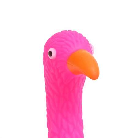Игрушка Пижон Фламинго пищащая для собак 22.5см розовая 7127503