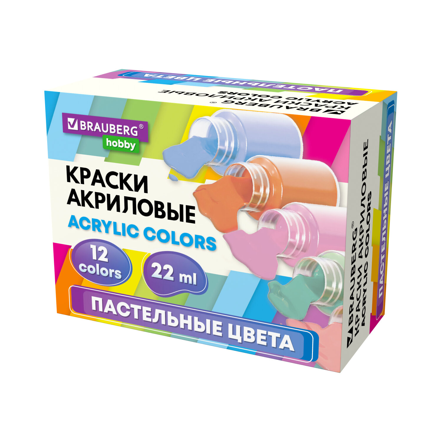 Краски акриловые Brauberg 12 цв. - фото 2