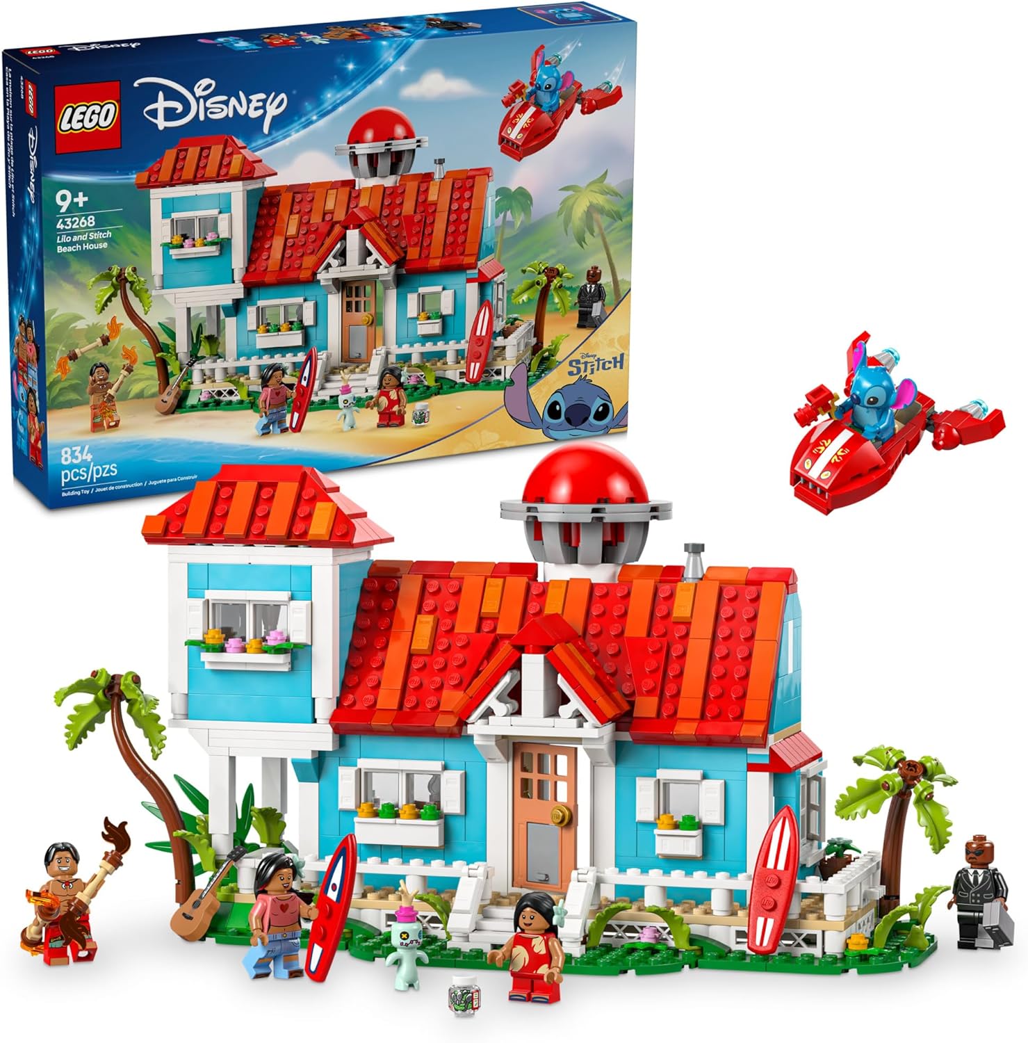 Конструктор LEGO Disney Лило и Стич домик на пляже 834 дет. - фото 1