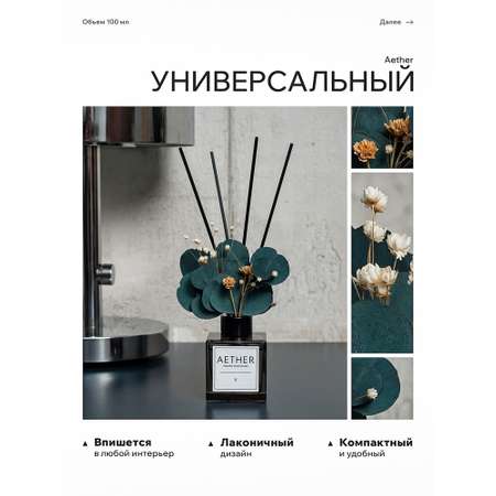 Диффузор с сухоцветами в Премиум тубусе Accents Teak Wood & Tobacco
