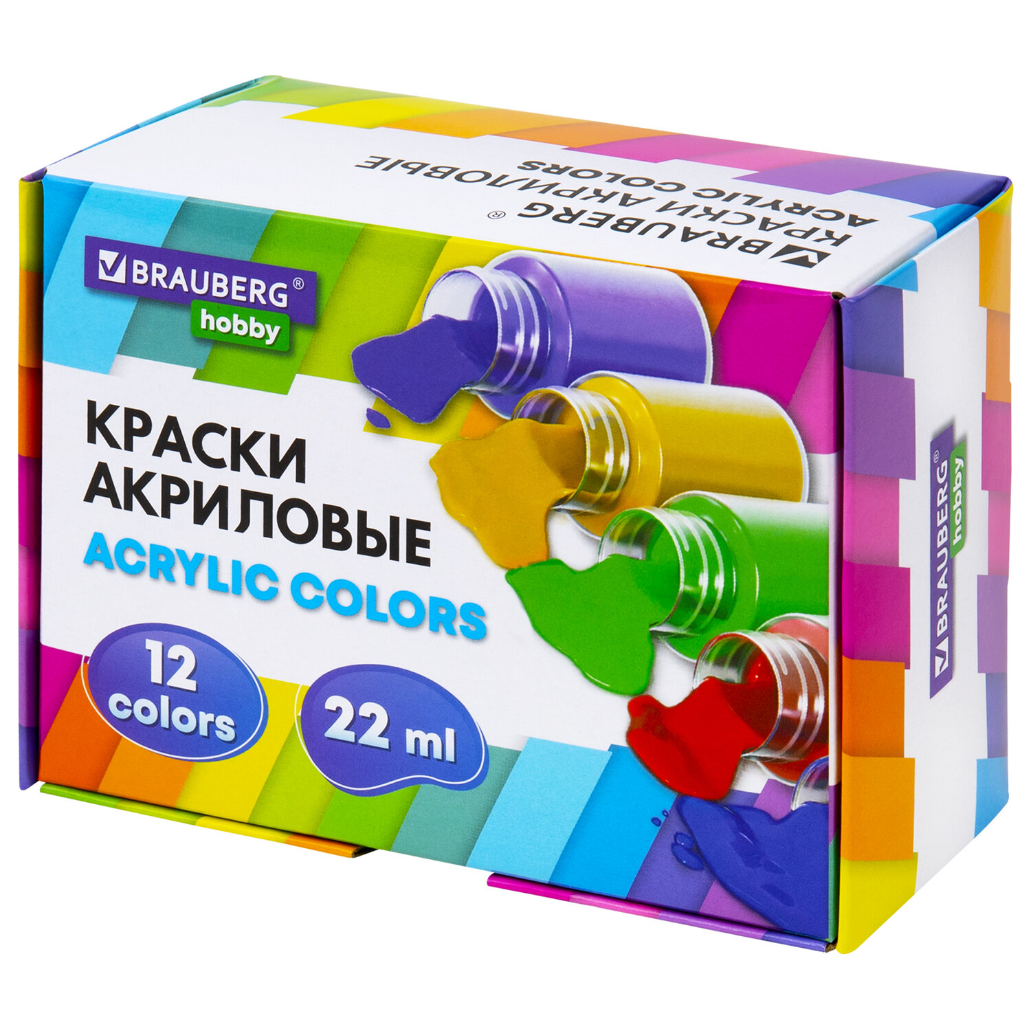 Краски акриловые Brauberg 12 цв. - фото 2