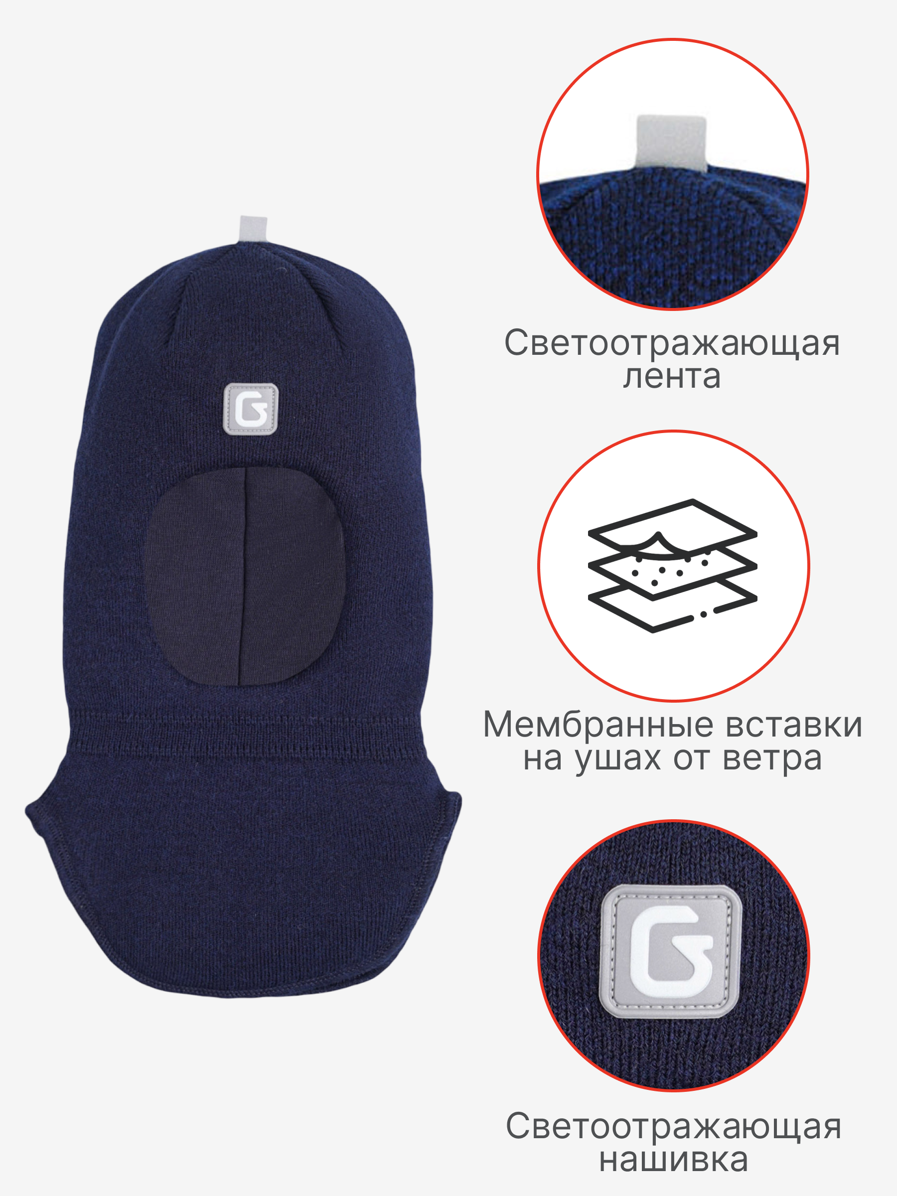 Шапка-шлем GUSTI GW24AC1176B-NAVY - фото 3