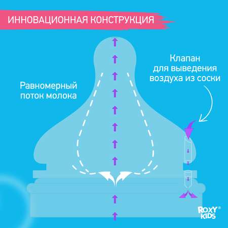 Соска ROXY-KIDS силикон (быстрый поток) 2 шт.