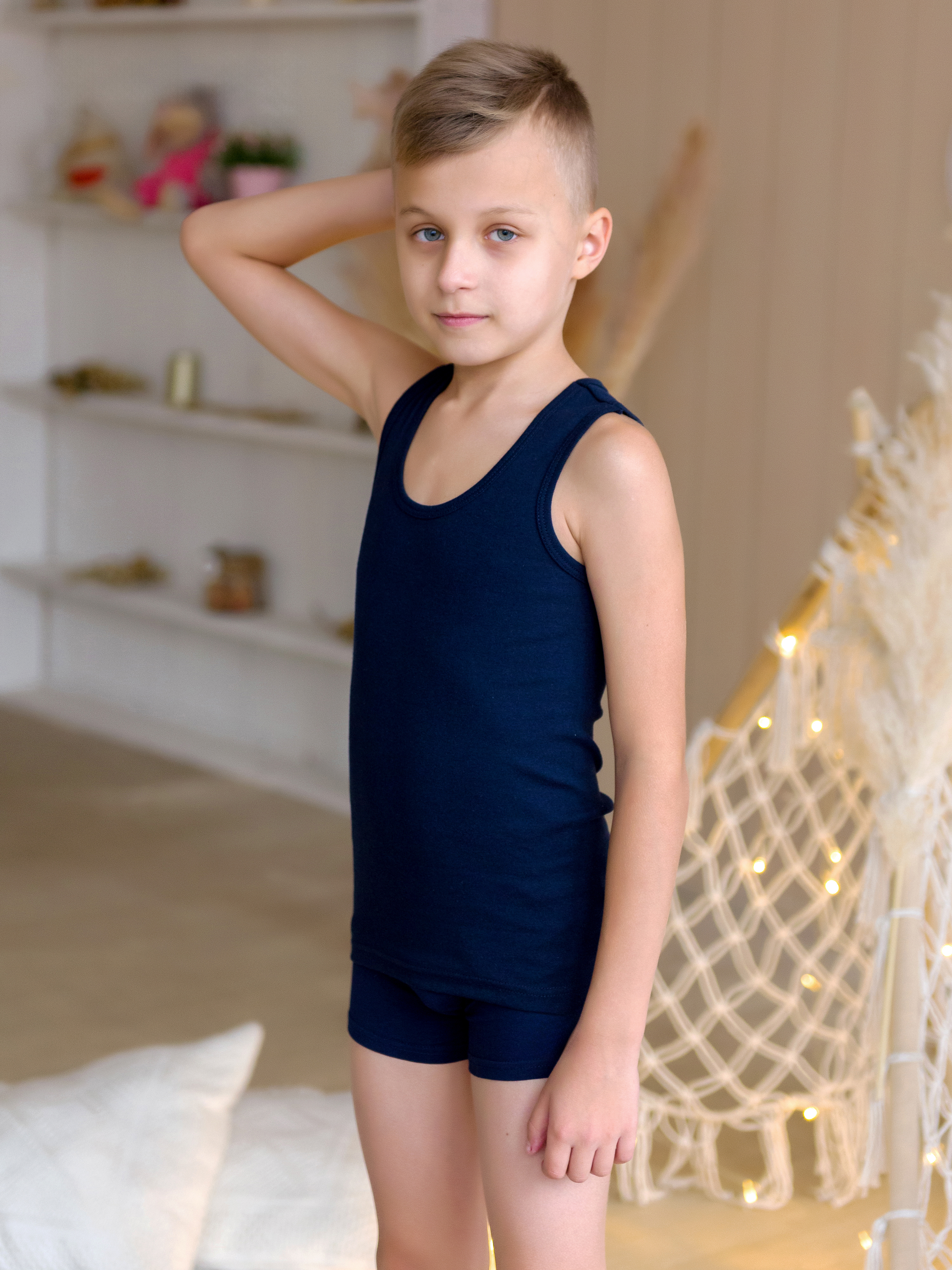 Майка 3 шт ALEX YVN KB5001-3-т.Синий - фото 5