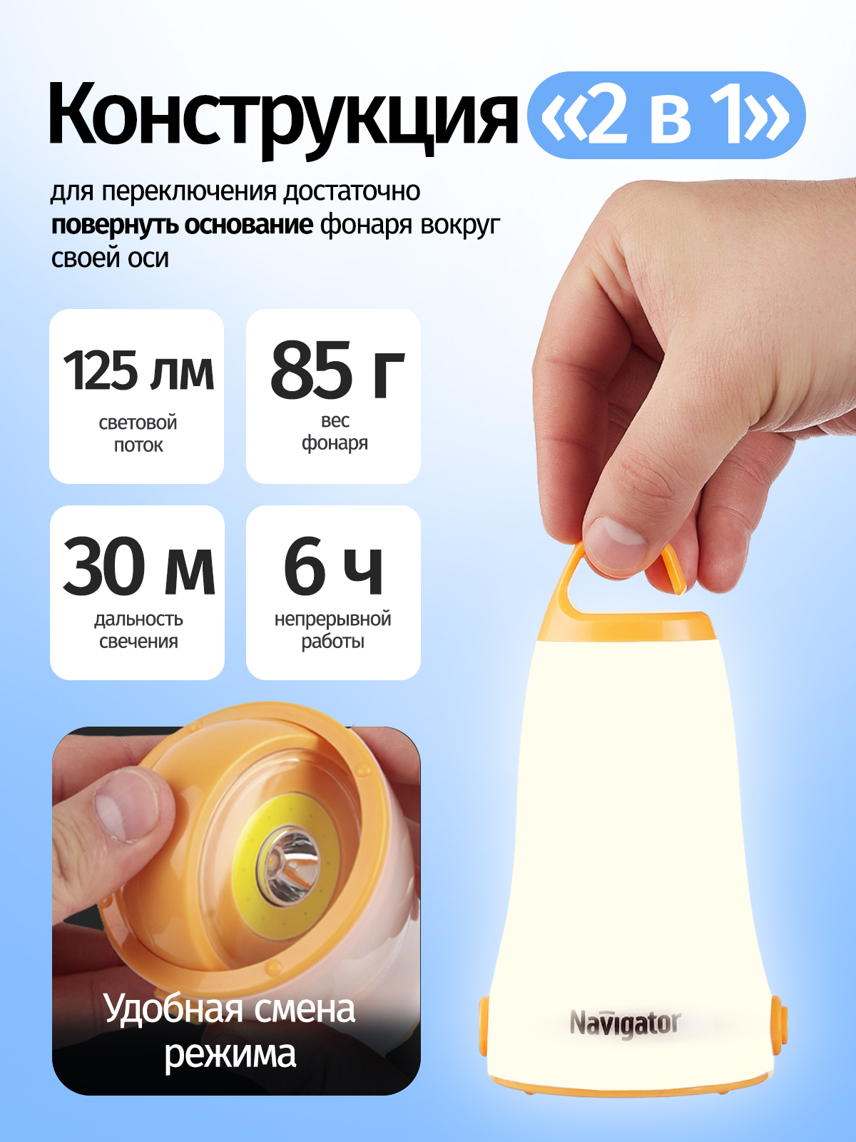 Кемпинговый фонарь Navigator NPT-CA19-3AAA - фото 2