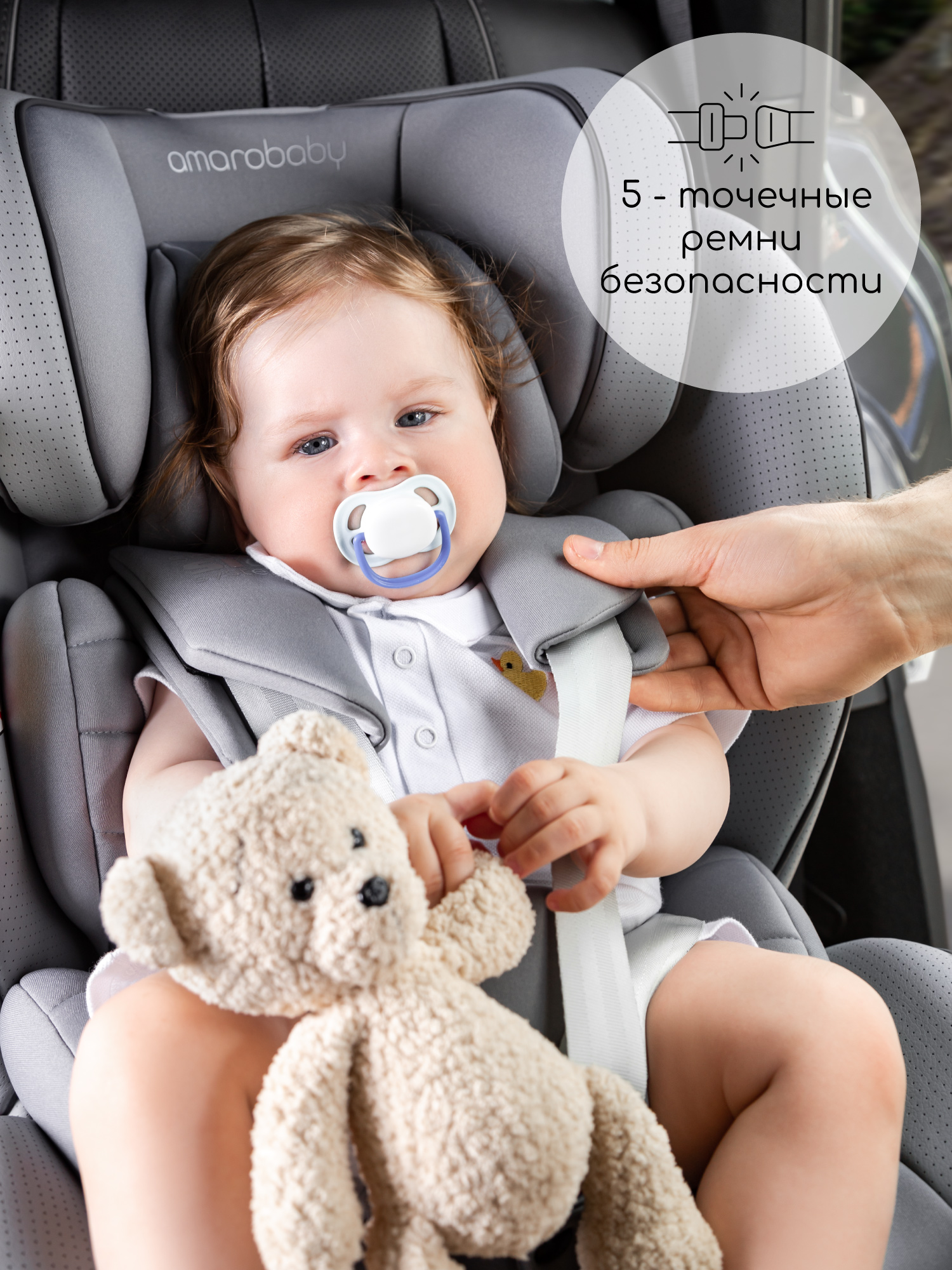 Автокресло Amarobaby Champion Isofix 0+/1/2/3 (0-36 кг) бирюзовый - фото 18