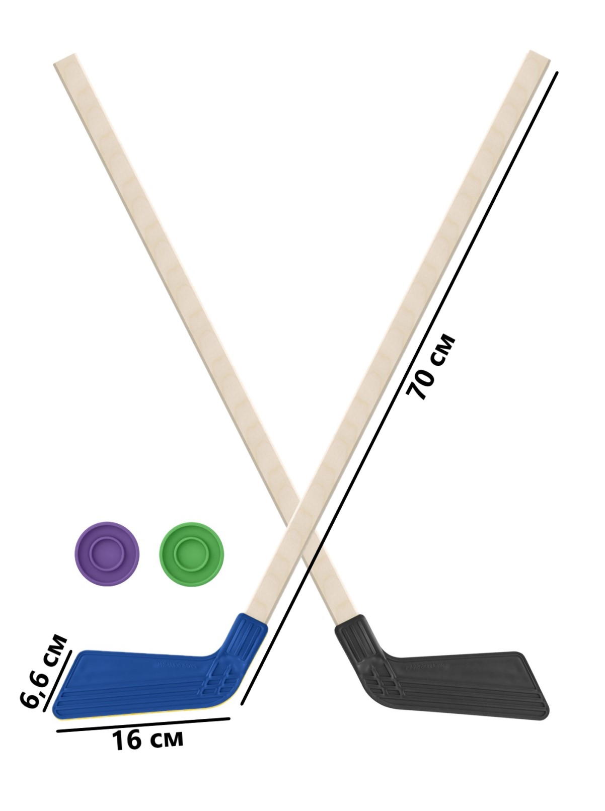 Набор для хоккея Задира клюшка детская 2 шт + шайба 2 шт - фото 1