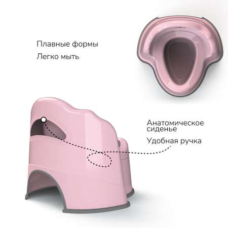 Горшок детский с крышкой Amarobaby Ergonomic розовый