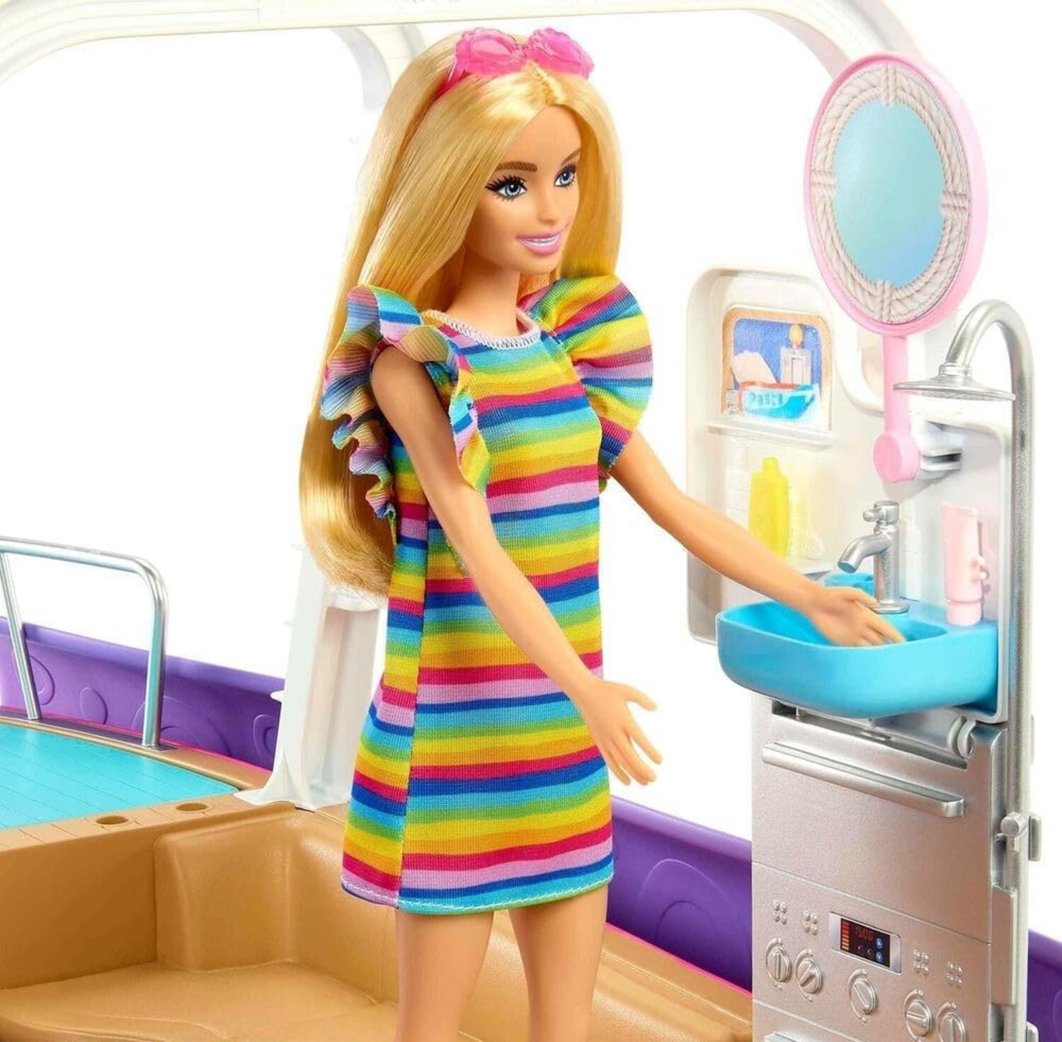 Катер Barbie Лодка мечты розовый HJV37 - фото 4