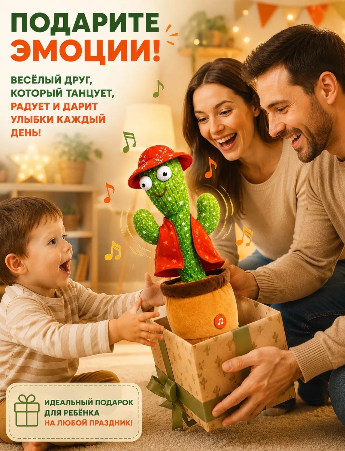 Мягкая игрушка BalaToys Кактус Танцующий Музыкальный - фото 3