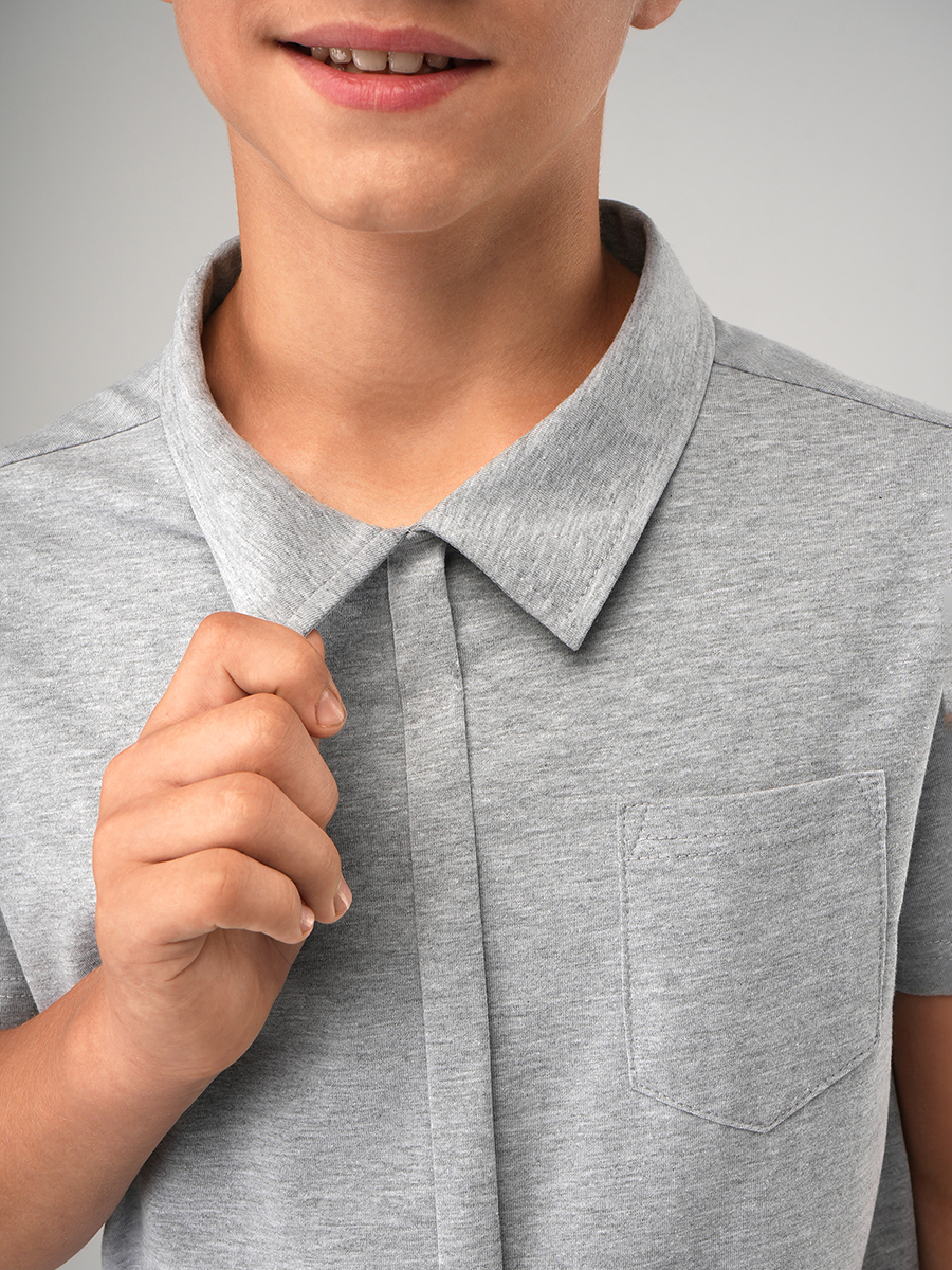 Футболка-поло HappyFox HF55152серыймеланж - фото 2