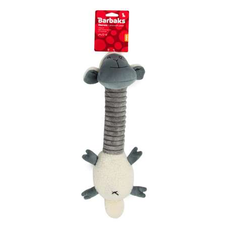 Игрушка для собак Barbaks Овечка-длинношей хрустит шуршит гудит 41*15.5см Серая
