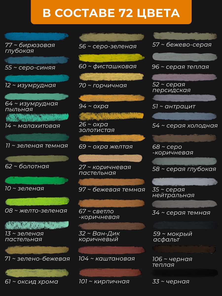 Пастель масляная Малевичъ 72 шт. - фото 6