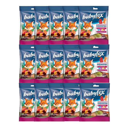 Мармелад жевательный KDV BabyFox с соком ягод и фруктов 15 шт по 30 г