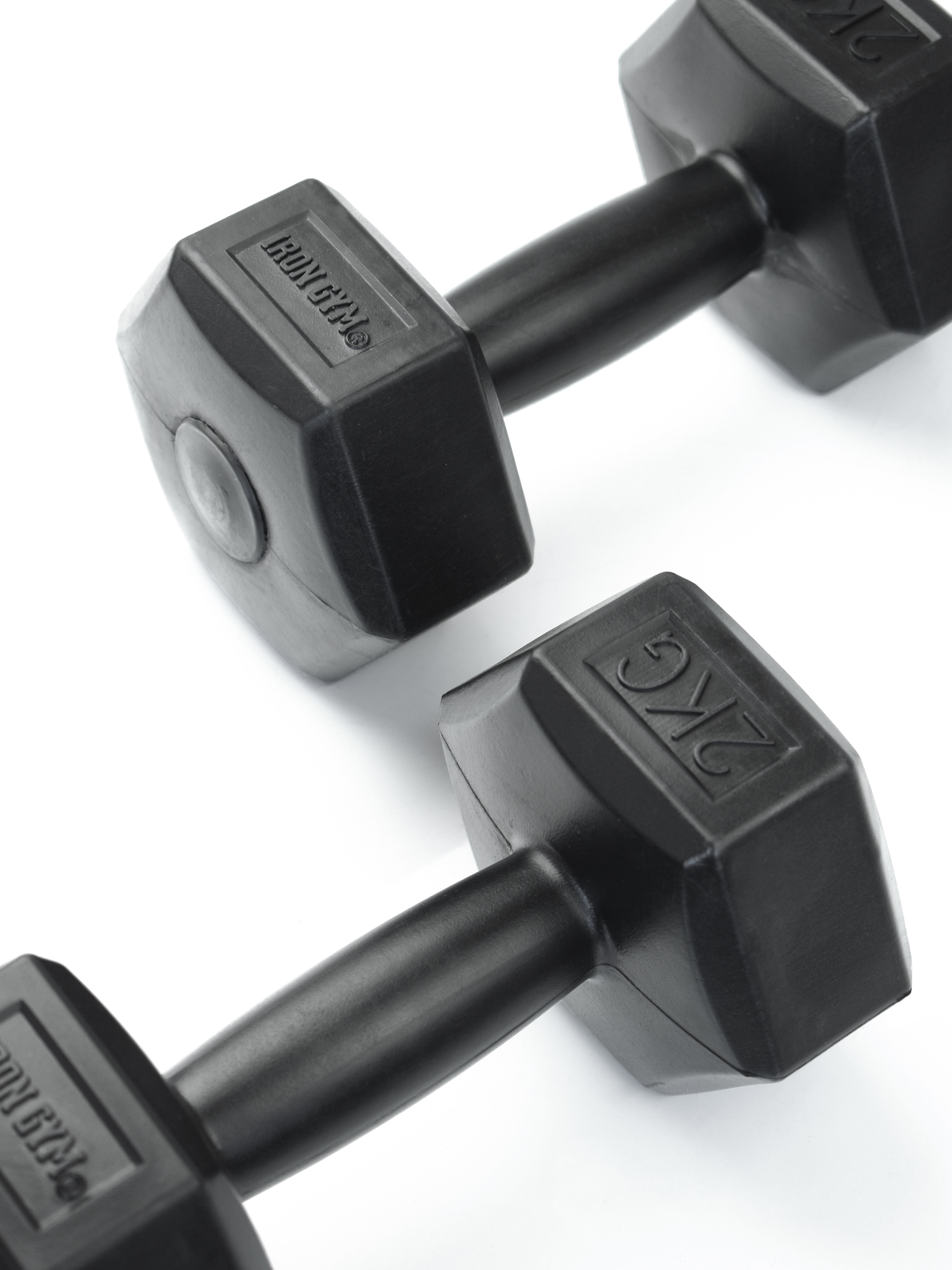 Гантели виниловые IRON GYM, 2 кг х 2 шт, черные - фото 6