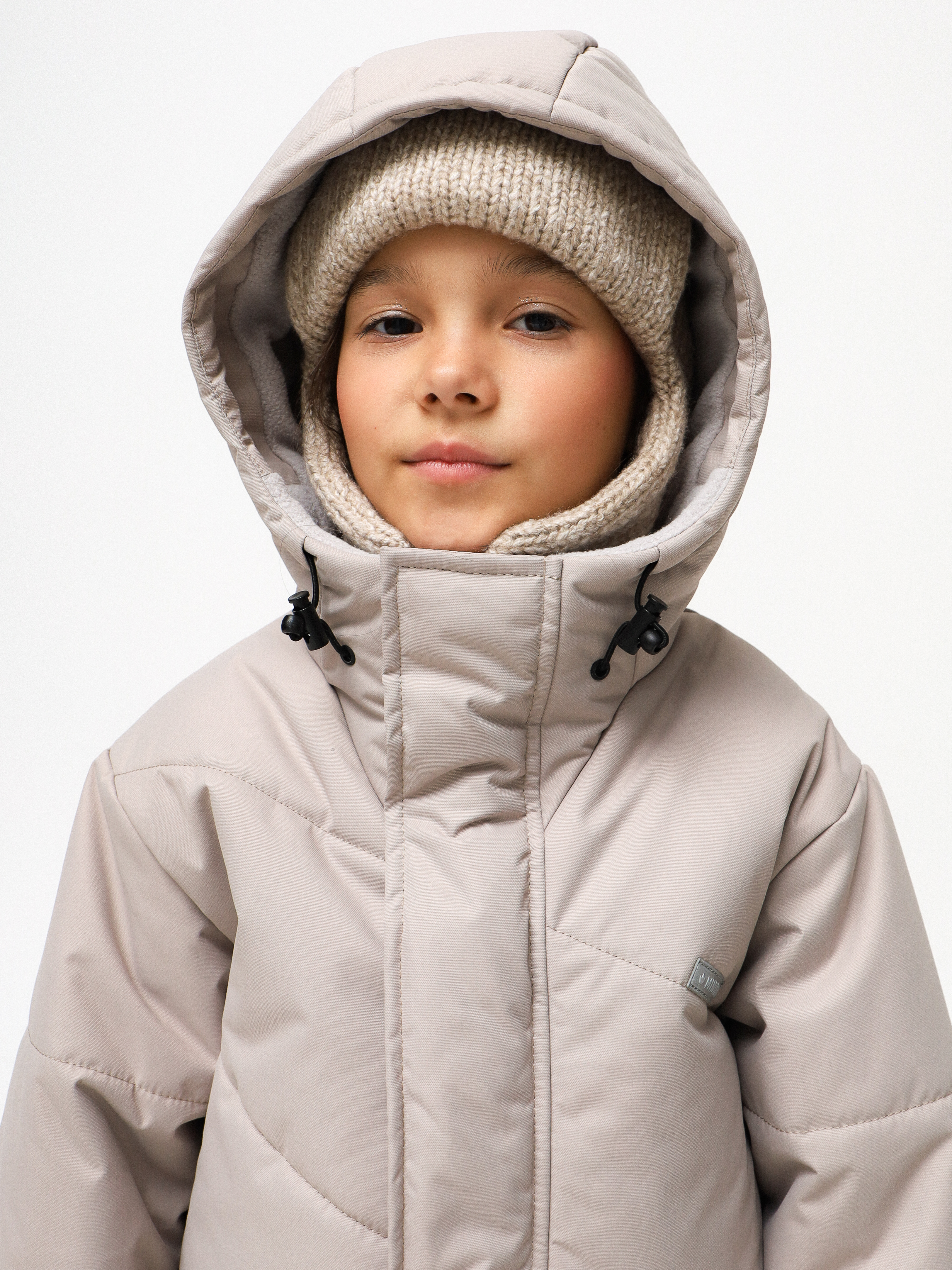 Куртка MINIDINO G-VO-Krt-143/0Куртка спортивная зимняя Асимметрия бежевая - фото 9