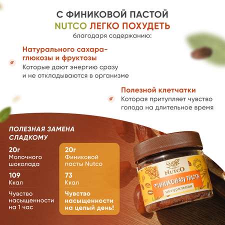 Финиковая паста Nutco натуральная без сахара без добавок 300 г