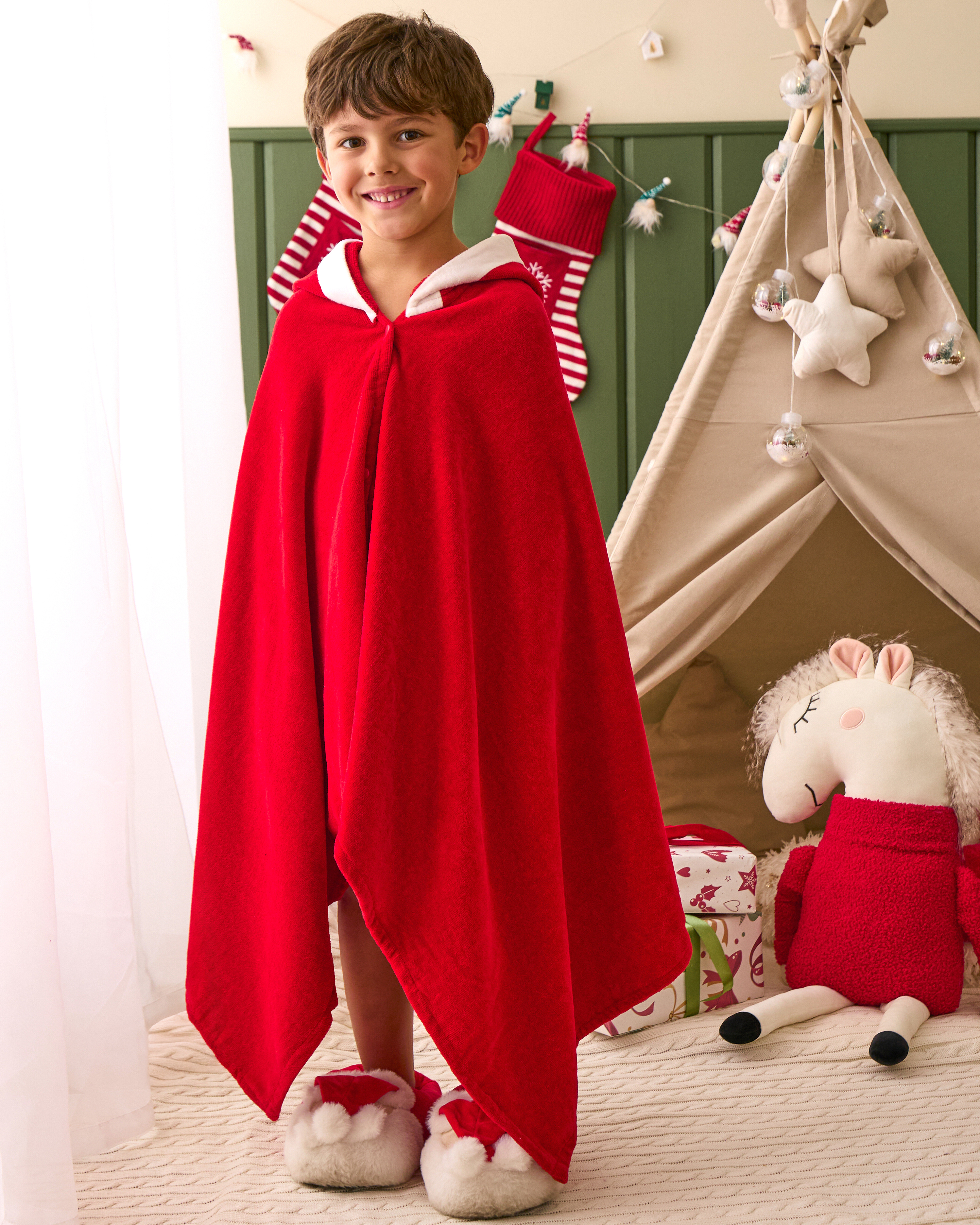 Полотенце-пончо FUTURINO Home новогоднее  W25FH5-HT-234bd-11 - фото 5