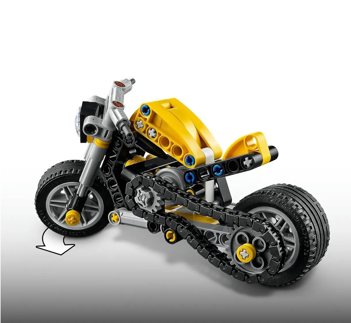 Конструктор LEGO Technic Желтый мотоцикл 151 дет. - фото 5