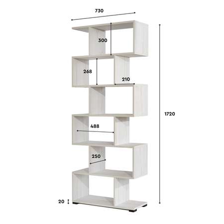Стеллаж деревянный Comfort Avenue Лоренцо мокко 4074 174х73х25