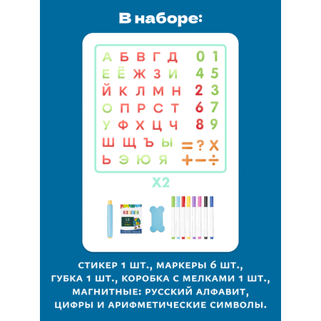 Магнитно-меловая доска bonbela