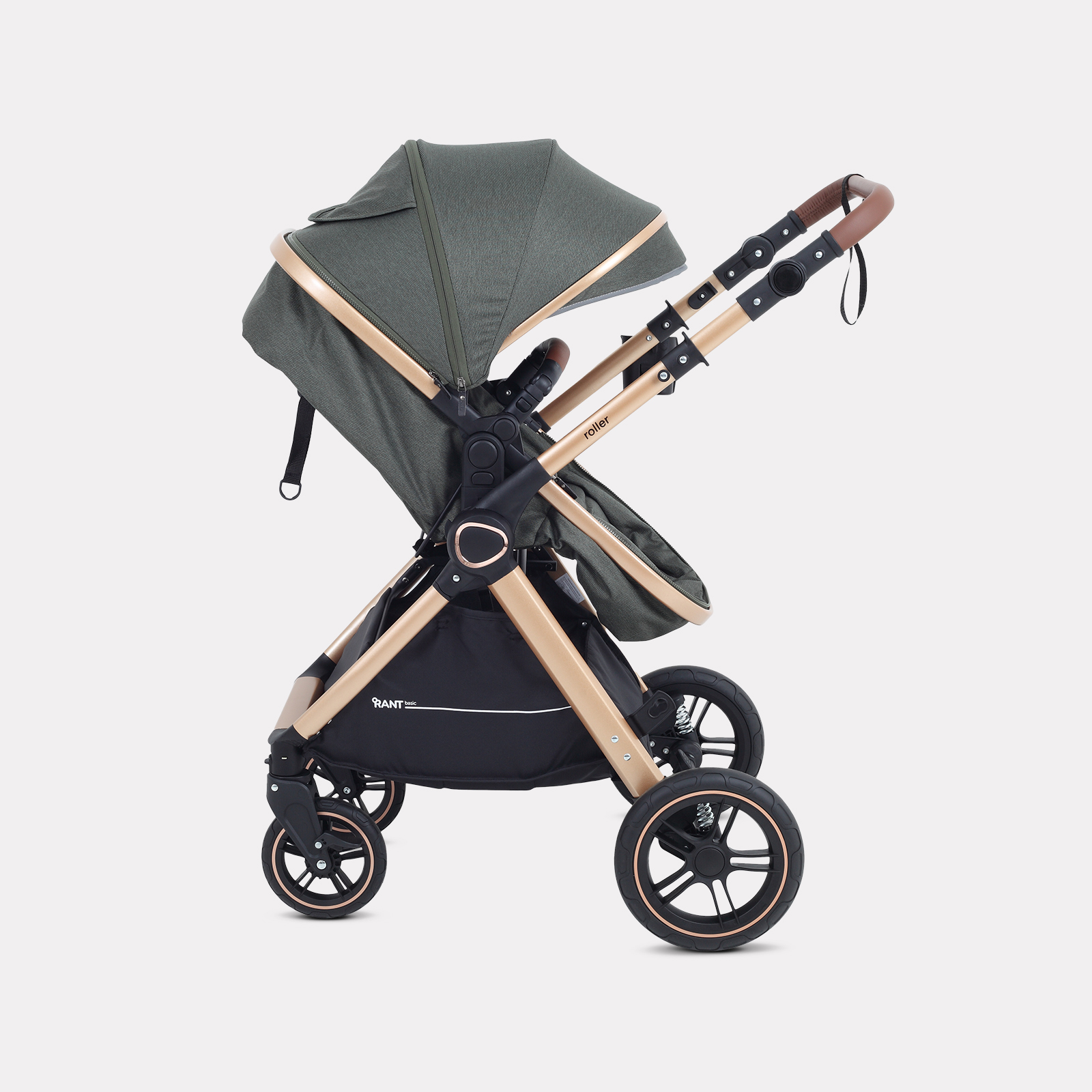 Коляска трансформер Rant Basic Roller Gold 2в1, olive зеленый - фото 11