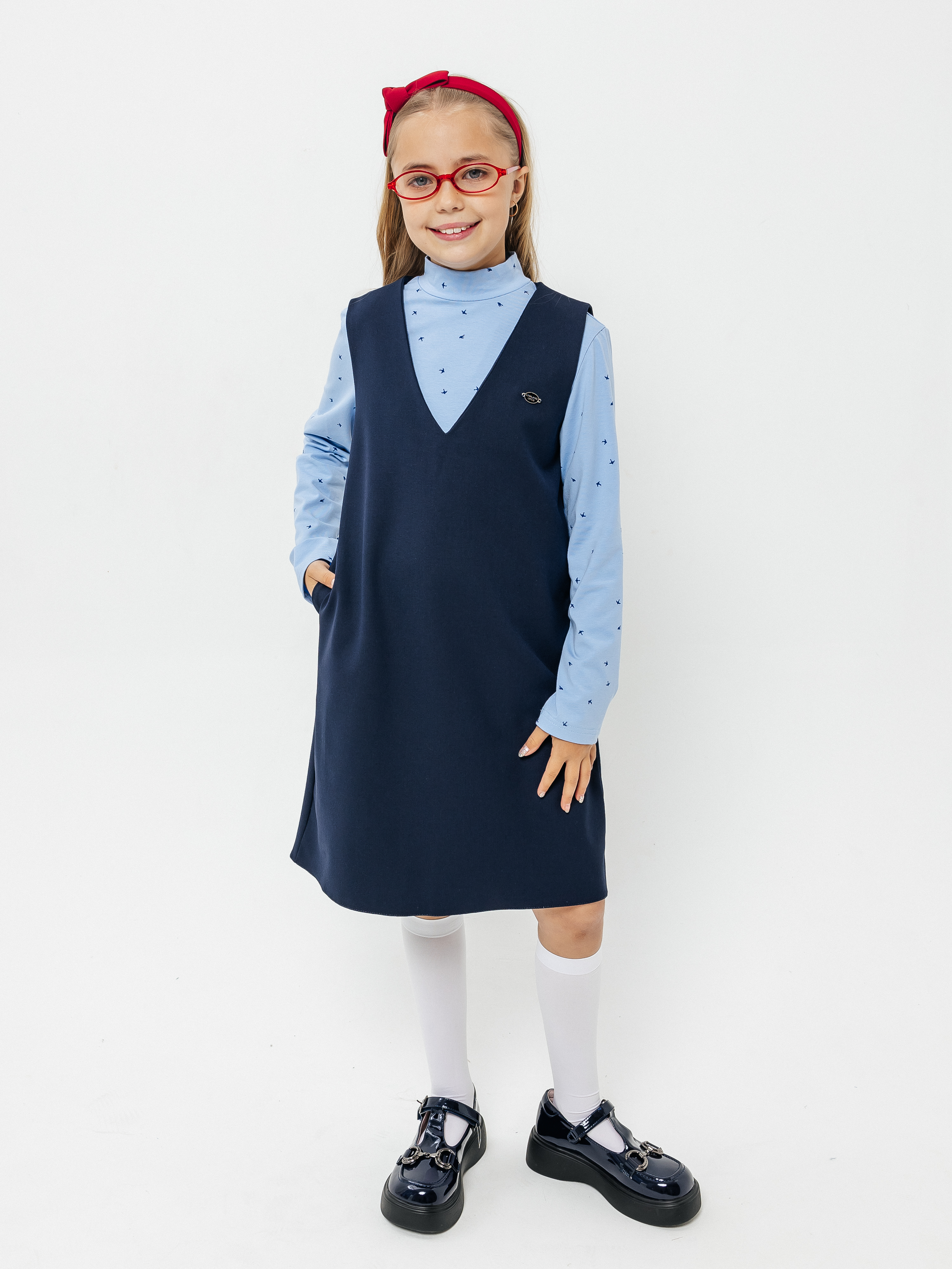 Водолазка Селтекс Ю_ДК68 голубой/ласточки синий - фото 10