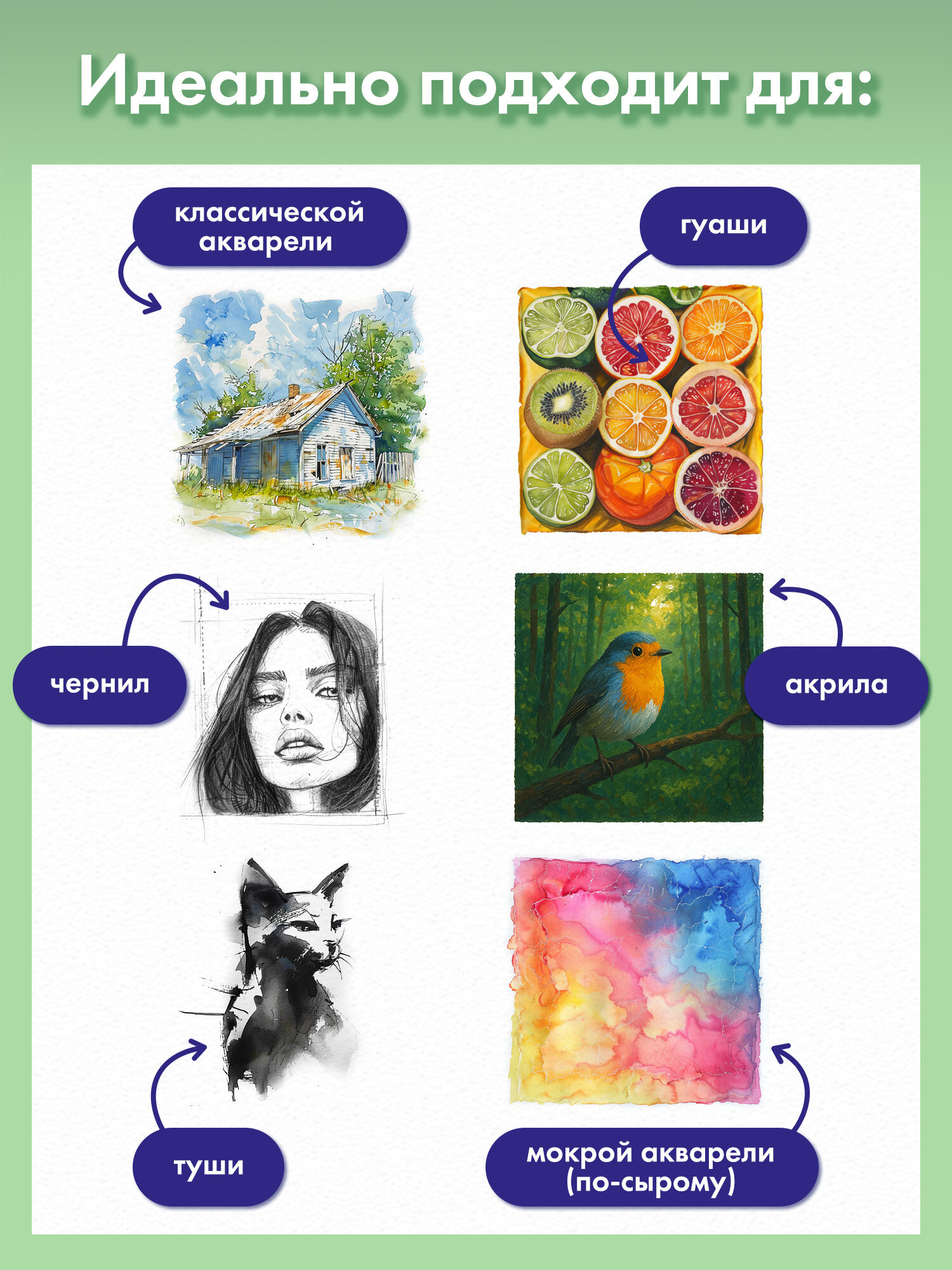 Художественная бумага Brauberg 10 лист. - фото 2