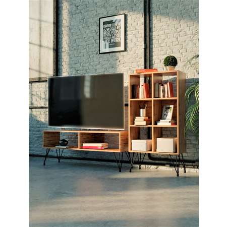 Стеллаж вертикальный WoodSteel в стиле Лофт Liverpool 60x30x113 см чёрный