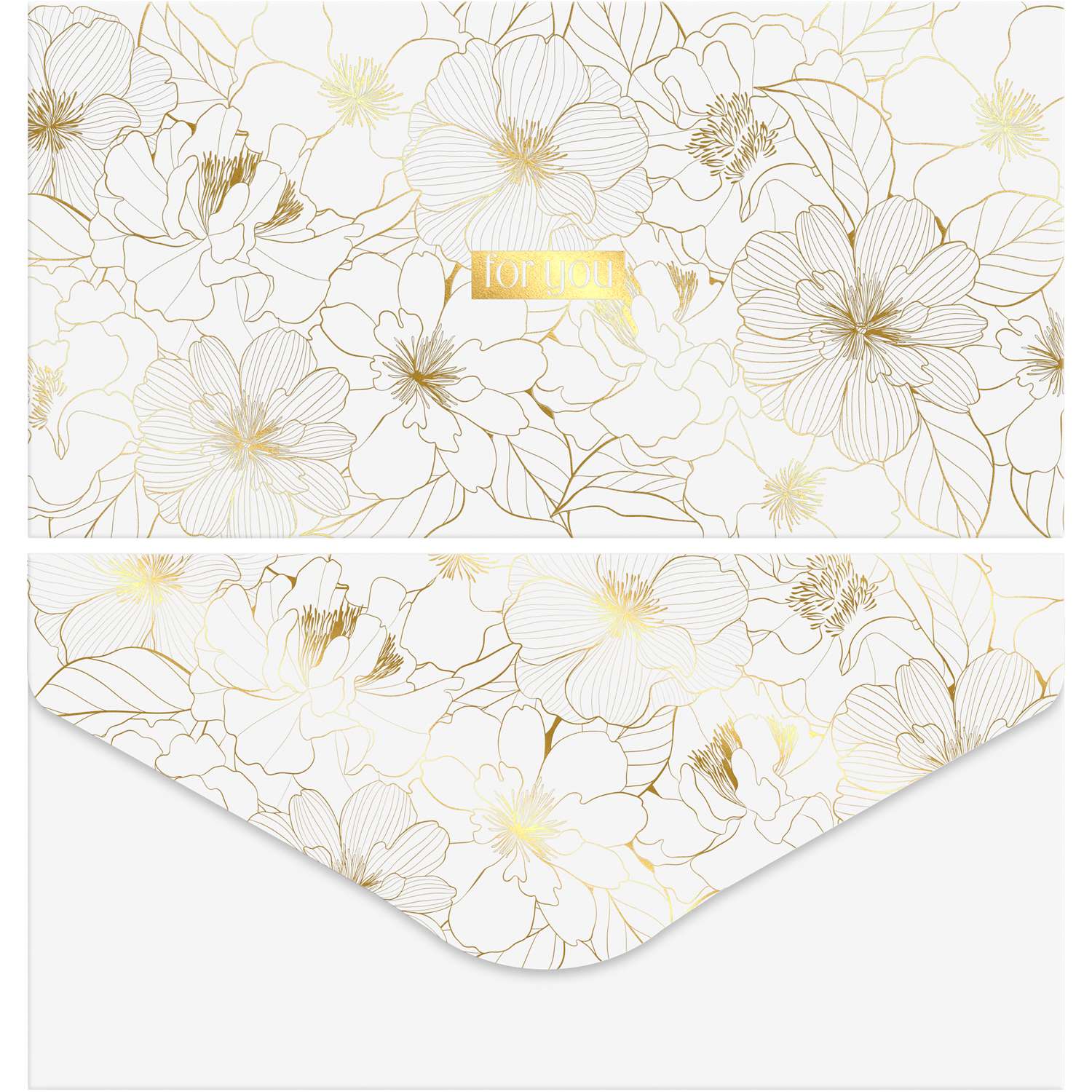 Конверт для денег Meshu Gold flower 85*164мм матовая ламинация фольга в ассортименте MS_65052 - фото 5