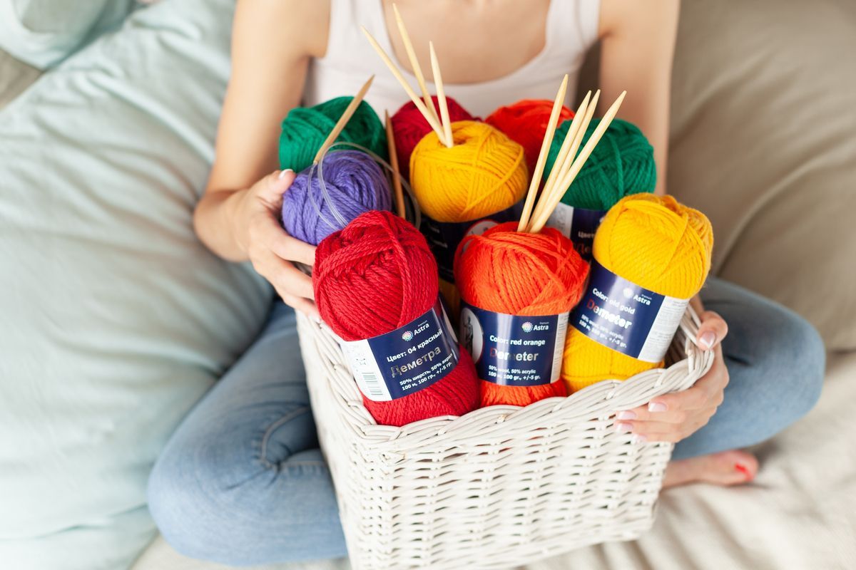 Пряжа Astra Premium Деметра полушерстяная 100 г 100 м 07 синий 3 мотка - фото 14