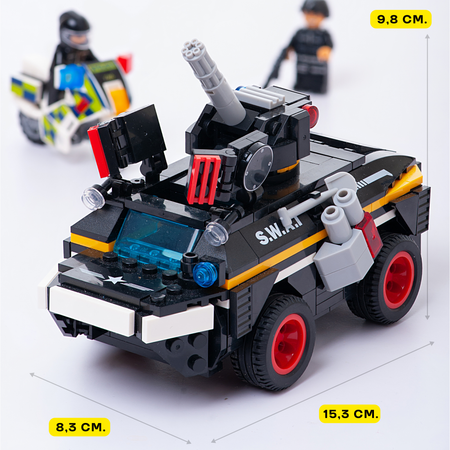 Конструктор Kids Build Броневик Мотоцикл 351 дет.