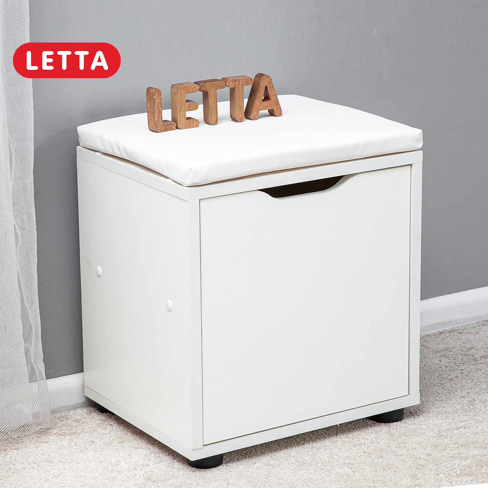Обувница LETTA Мальта Лайт Цвет белое тиснение 380х425х300 - фото 1