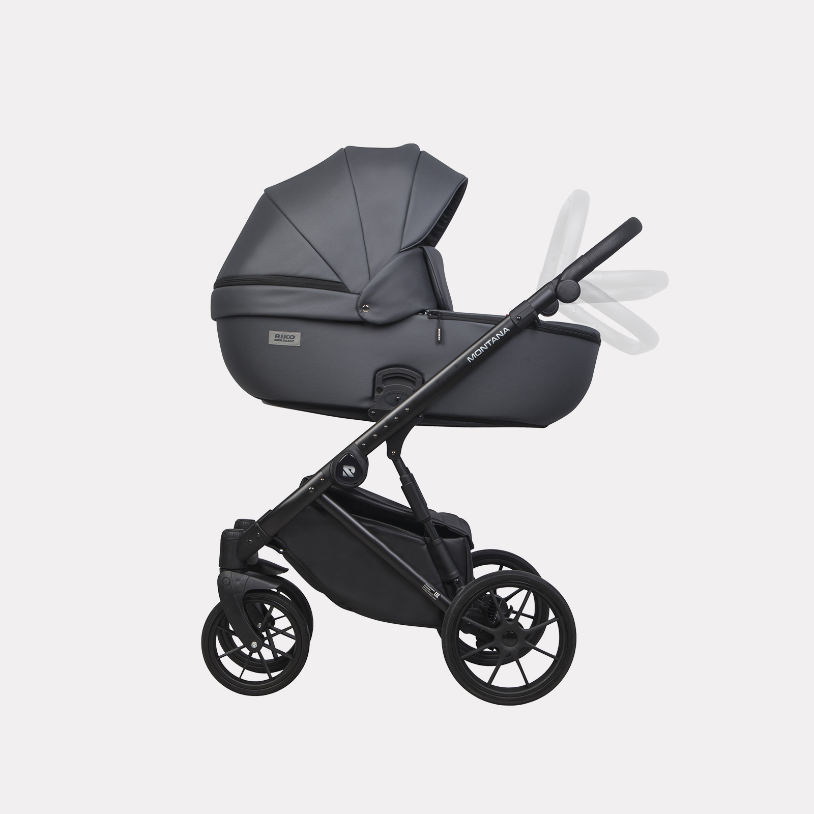 Коляска 3в1 Riko Basic Montana Ecco черный - фото 18
