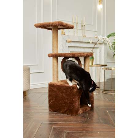 Домик для кошки с когтеточкой Pet БМФ Коричневый