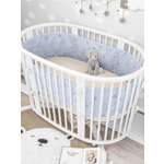 Бортики в кроватку Lemony kids Estrella 2 части по 180 см серый со звездами
