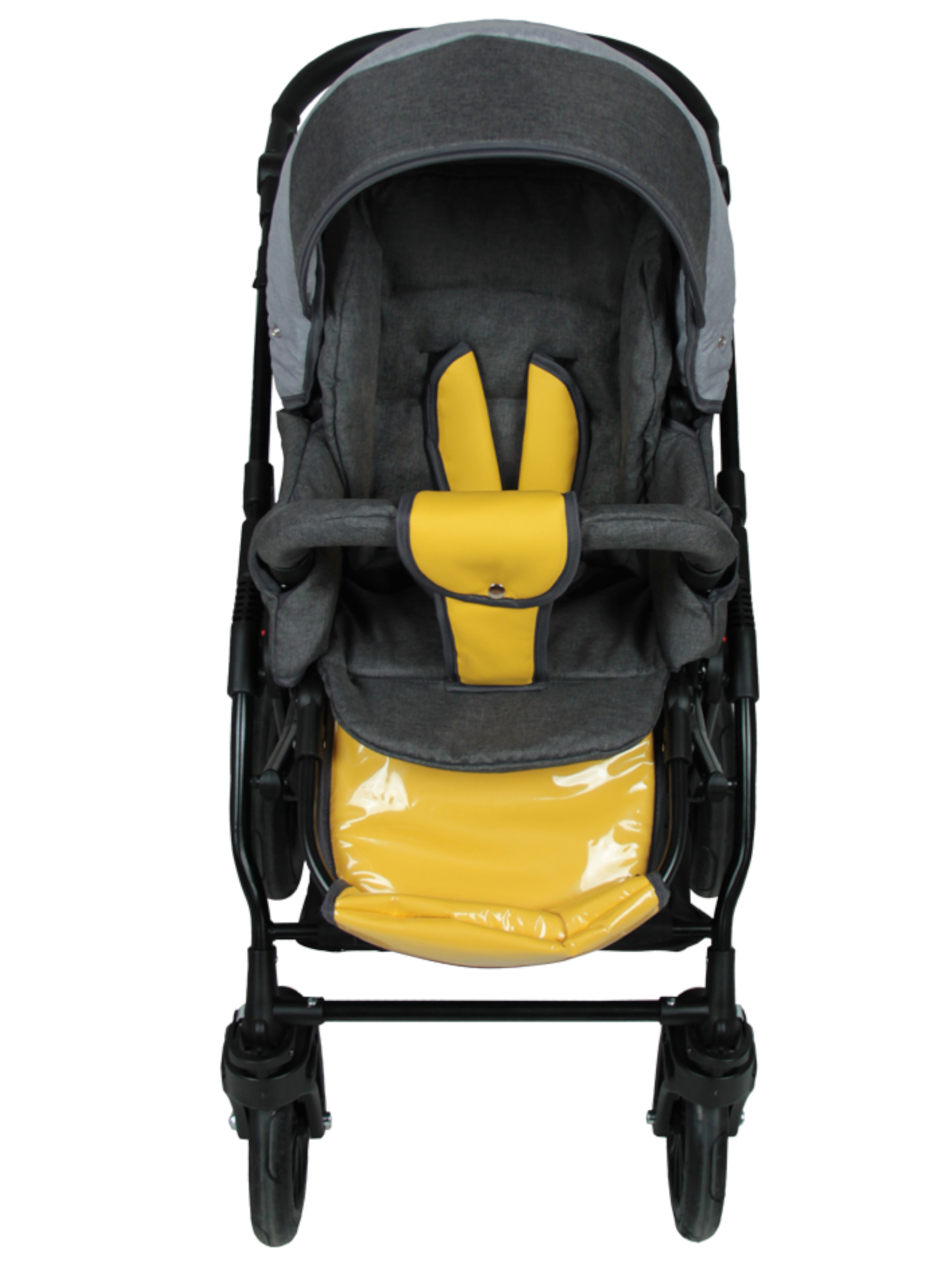 Коляска 2в1 alis Alvaro 02 серый-желтый - фото 8