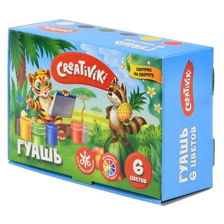 Краски гуашь CReATiViKi 6 цв.