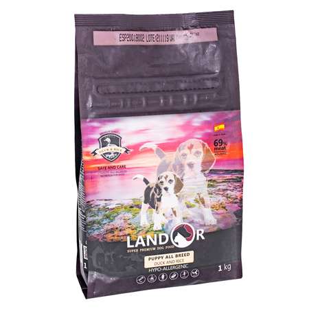 Корм для щенков Landor утка с рисом 1кг