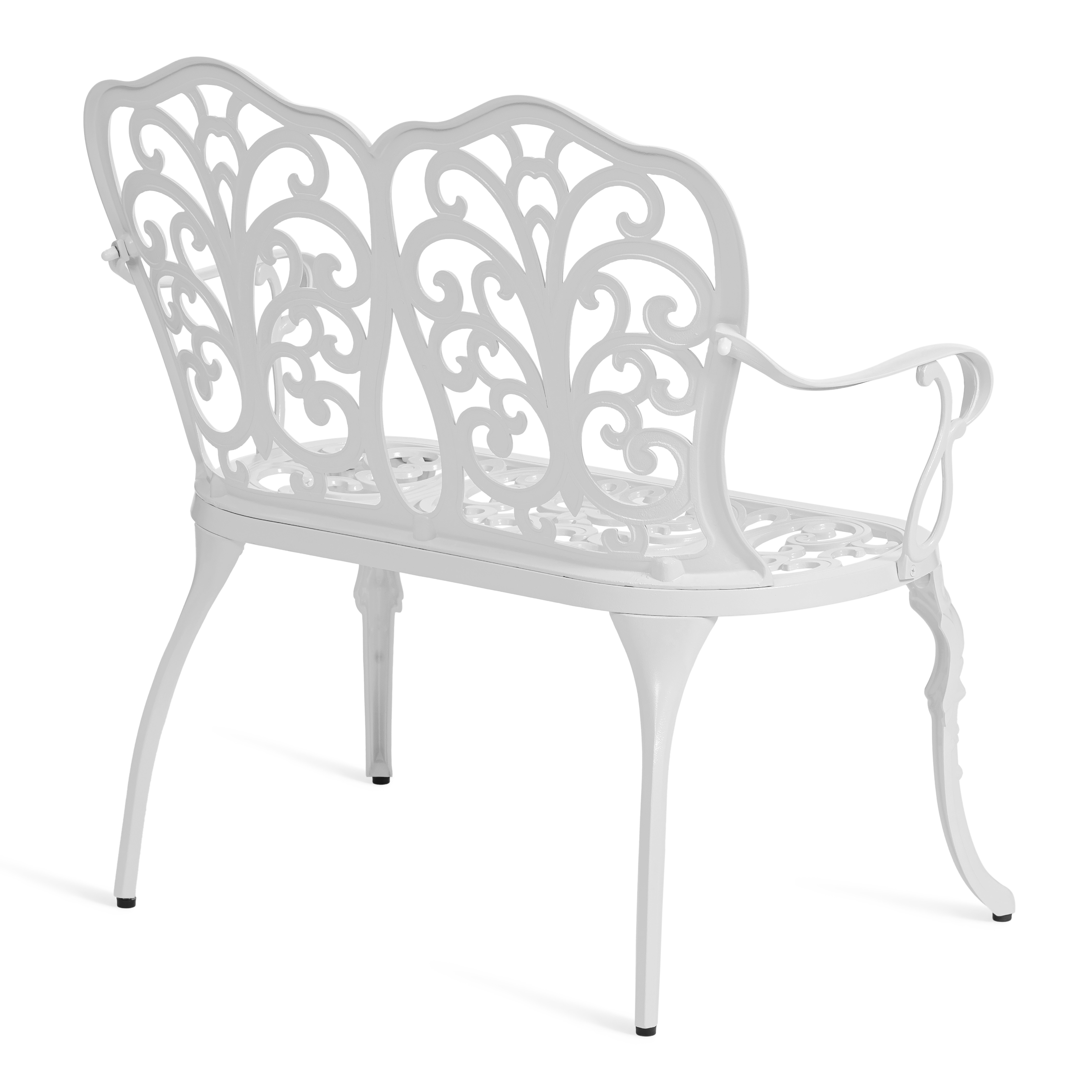Садовая скамья TETCHAIR Симфония алюминий античный белый - фото 4