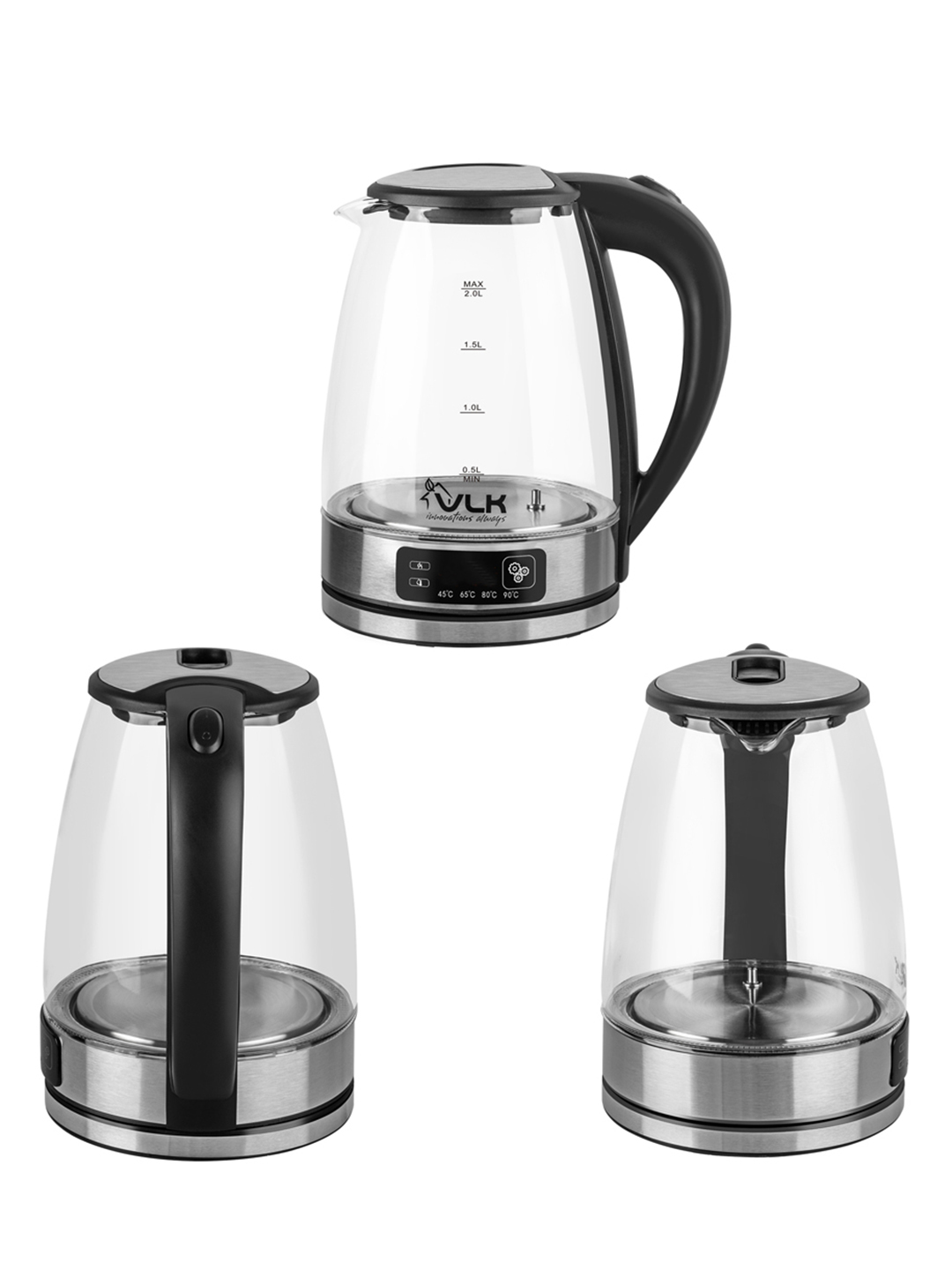 Электрический чайник VLK SIENA-6558 2200 Вт 2 л стекло сталь LED 4 температуры подсветка черный стальной - фото 8
