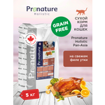 Корм для кошек сухой Pronature Holistic Pan-Asia Grain Free беззерновой на утке с апельсином 5кг