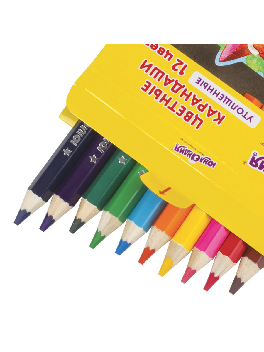 Карандаши цветные Юнландия 12 шт. - фото 9