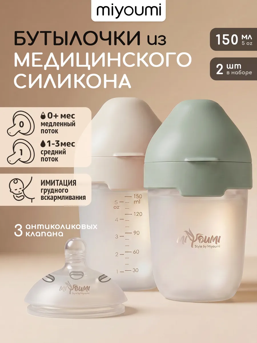 Бутылочка Miyoumi Anti-Colic 150 мл 2 шт. - фото 7