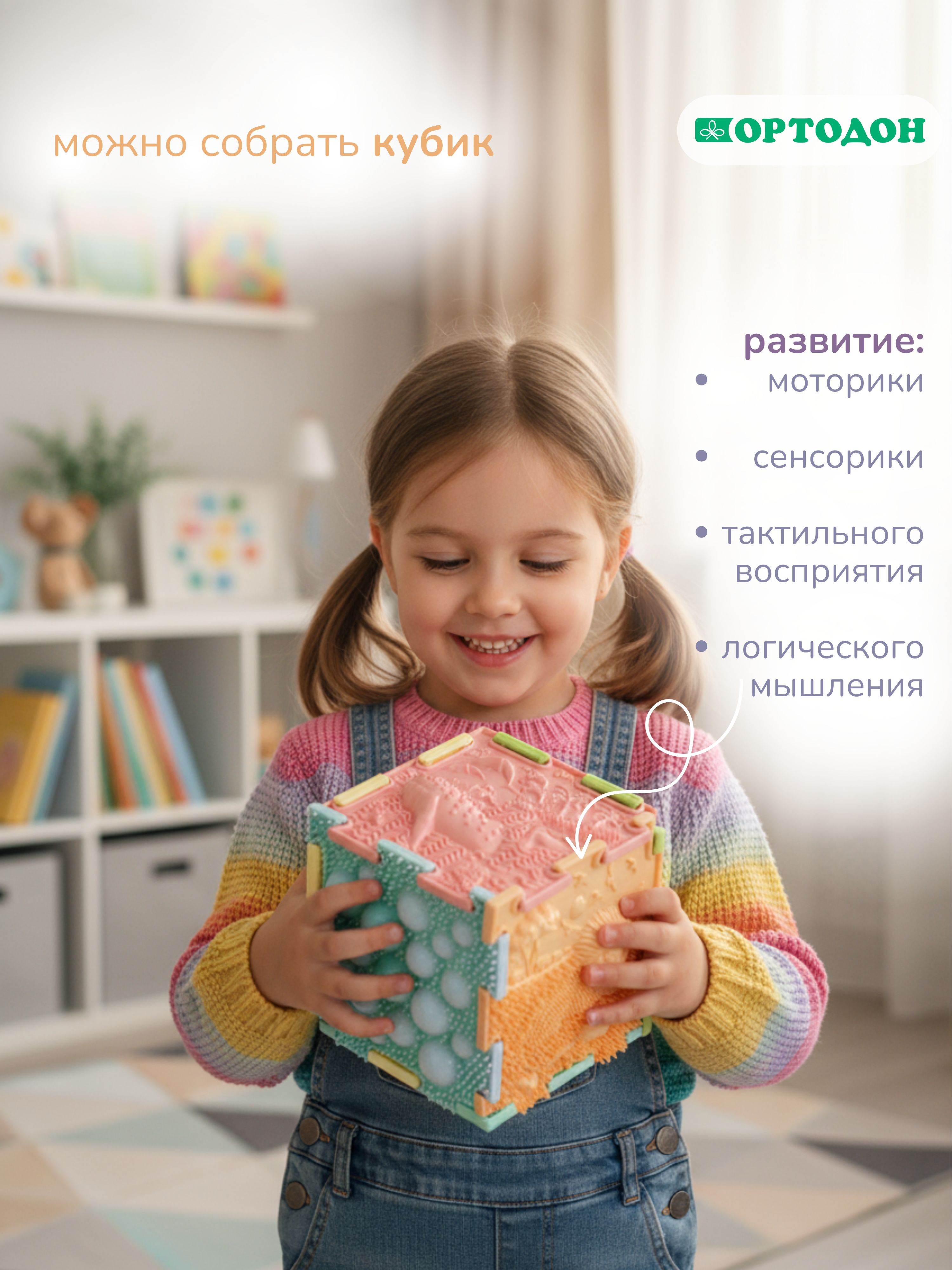 Коврик-пазл Ортодон массажный развивающий детский 26 x 220 см - фото 17