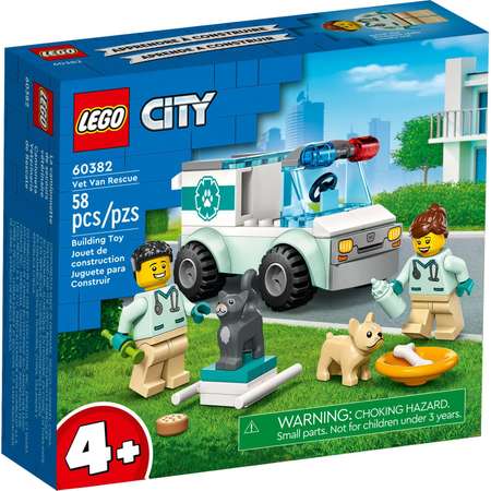 Конструктор LEGO City Спасательный фургон ветеринара блочный
