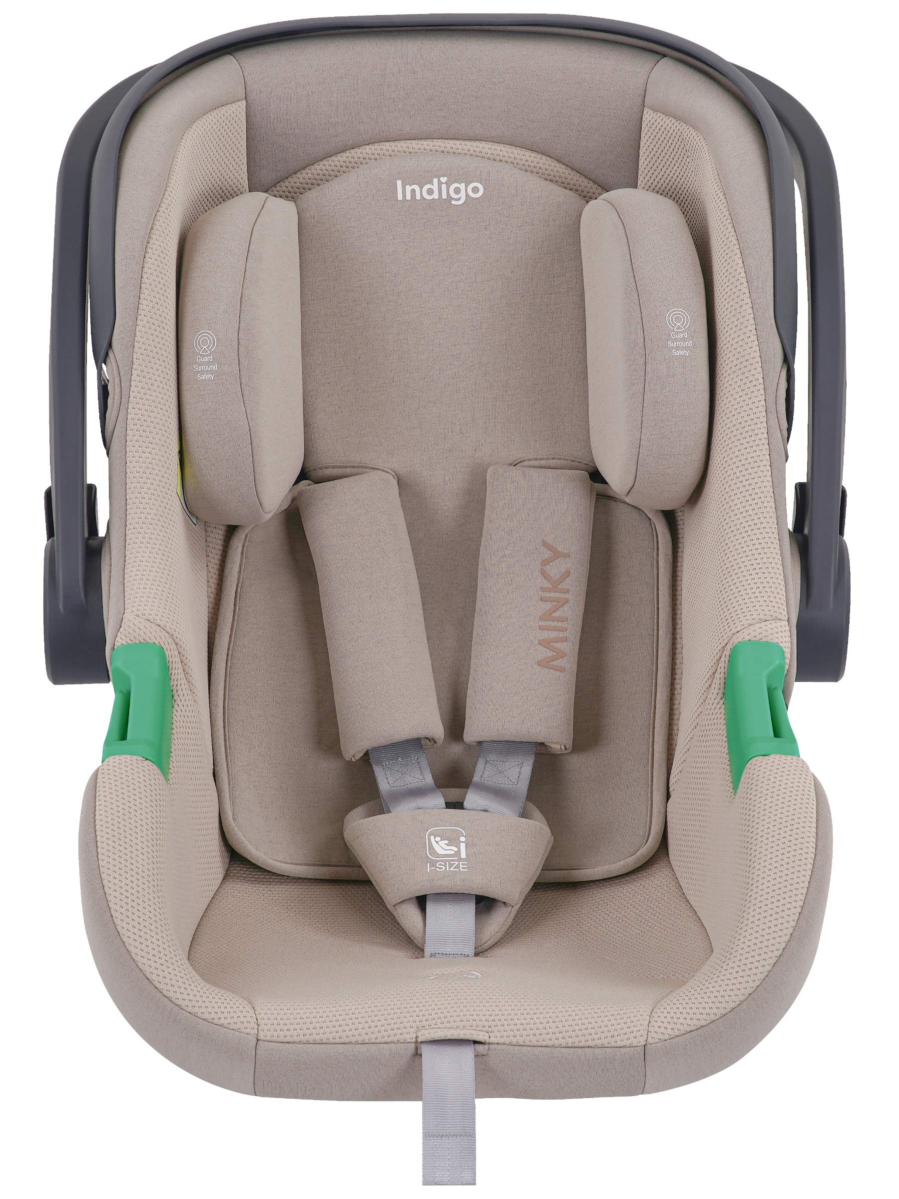 Автокресло Indigo Minky, с базой и опорной ногой 0 (0 -13 кг) бежевый - фото 31