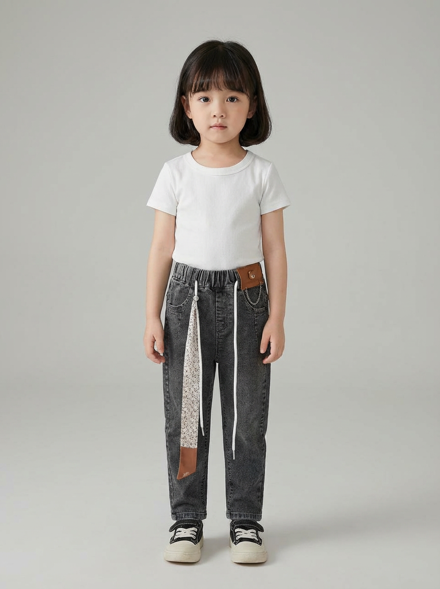 Изображение товара Джинсы для девочек MODERNFECI 104 высокая посадка из денима