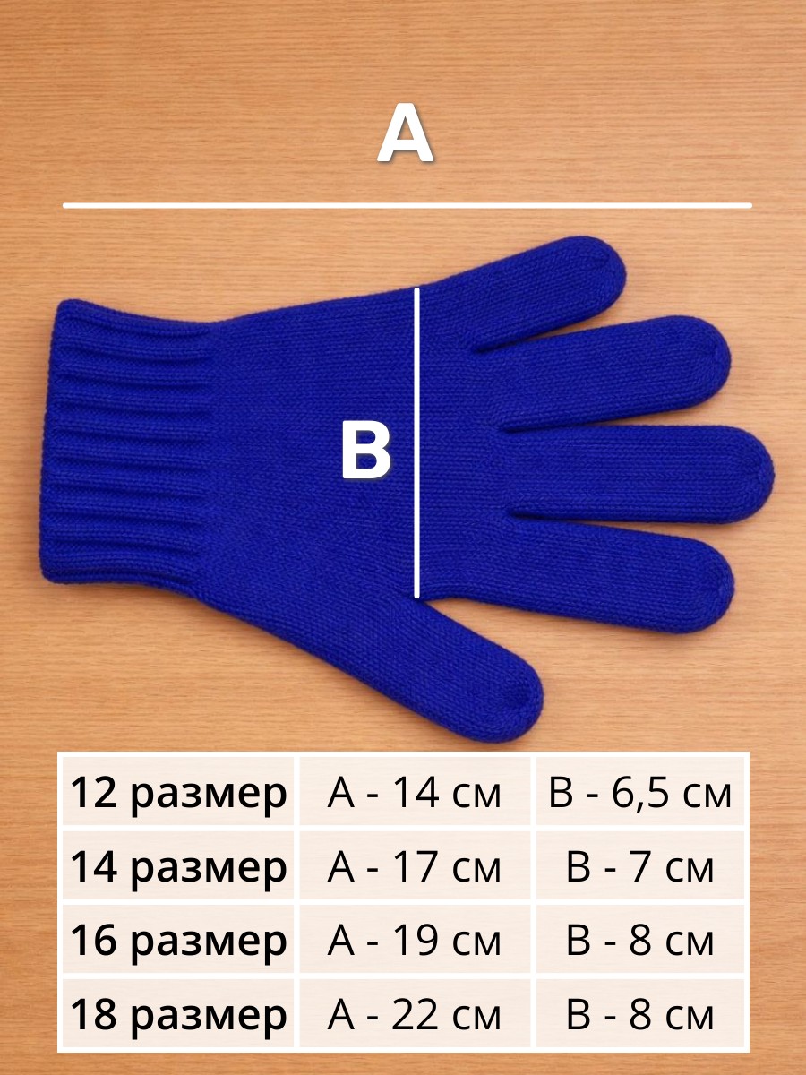 Перчатки 2 пары ПриКиндер U-W_232821 Цвет: Синий/василек - фото 9