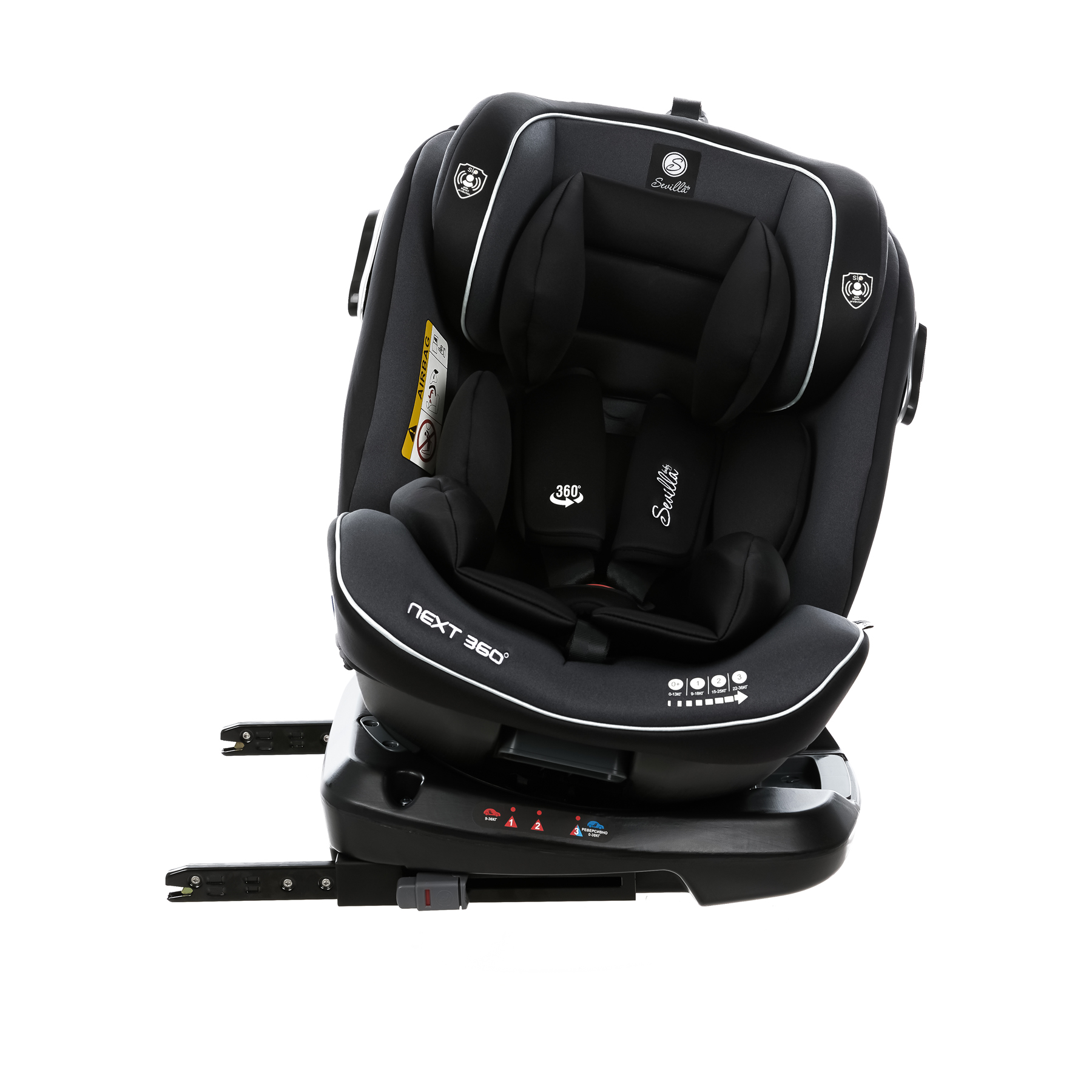 Автокресло Sevillababy Next 360° Isofix 0+/1/2/3 (0-36 кг) черный - фото 6